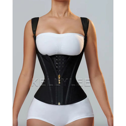Highly Compressed Sexy Body Wrap Waist Trainer Adjustable Tummy Belt Waist Trimmer with Shoulder Straps for Postpartum Recovery