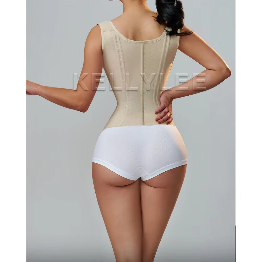 Highly Compressed Sexy Body Wrap Waist Trainer Adjustable Tummy Belt Waist Trimmer with Shoulder Straps for Postpartum Recovery