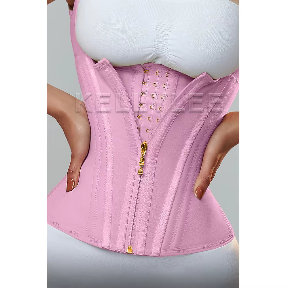 Highly Compressed Sexy Body Wrap Waist Trainer Adjustable Tummy Belt Waist Trimmer with Shoulder Straps for Postpartum Recovery