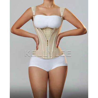 Highly Compressed Sexy Body Wrap Waist Trainer Adjustable Tummy Belt Waist Trimmer with Shoulder Straps for Postpartum Recovery